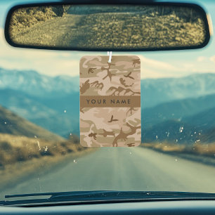 Désodorisant Pour Voiture Modèle de camouflage du désert, Votre nom, Personn