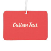 Désodorisant Pour Voiture Modèle texte de script blanc et rouge clair simple (Dos)