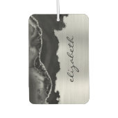 Désodorisant Pour Voiture Modern Black Silver Agate Metallic (Devant)