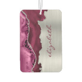 Désodorisant Pour Voiture Modern Burgundy Silver Agate Metallic (Dos)