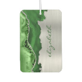 Désodorisant Pour Voiture Modern Green Silver Agate Metallic (Devant)