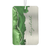 Désodorisant Pour Voiture Modern Green Silver Agate Metallic (Dos)