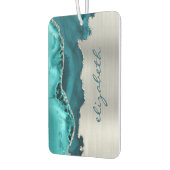 Désodorisant Pour Voiture Modern Teal Silver Agate Metallic (Gauche)