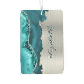 Désodorisant Pour Voiture Modern Teal Silver Agate Metallic (Dos)