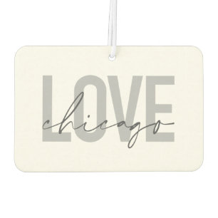 Désodorisant Pour Voiture Moderne, cool, simple, minimal, design Love Chicag