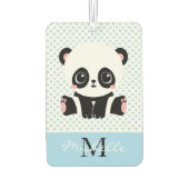 Désodorisant Pour Voiture Monogram Cute Panda Bear Personalized Polka Dot (Dos)