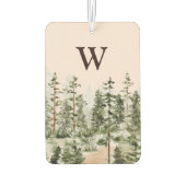 Désodorisant Pour Voiture Monogramme Aquarelle Forêt verte rustique (Dos)