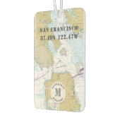 Désodorisant Pour Voiture Monogramme de carte marine de San Francisco CA (Gauche)