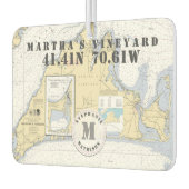 Désodorisant Pour Voiture Monogramme de la carte marine de Martha (Gauche)
