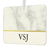 Désodorisant Pour Voiture Monogramme Elegant Marbre blanc Faux (Gauche)