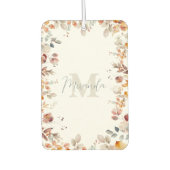 Désodorisant Pour Voiture Monogramme floral personnalisé (Devant)
