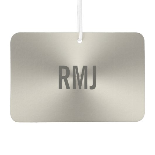 Désodorisant Pour Voiture Monogramme gris argenté simple Faux (Devant)