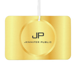 Désodorisant Pour Voiture Monogramme Modèle Faux Or Élégant Moderne