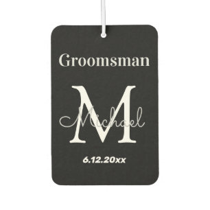 Désodorisant Pour Voiture monogramme noir et blanc