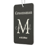 Désodorisant Pour Voiture monogramme noir et blanc (Gauche)