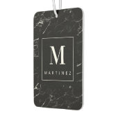 Désodorisant Pour Voiture Monogramme personnalisé Marbre noir (Gauche)