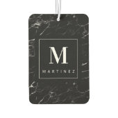 Désodorisant Pour Voiture Monogramme personnalisé Marbre noir (Dos)