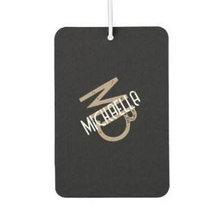 Désodorisant Pour Voiture Monogramme personnalisé noir blanc beige beige tan