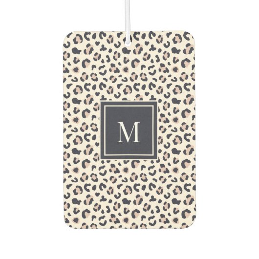 Désodorisant Pour Voiture monogramme rose Empreinte de léopard (Devant)