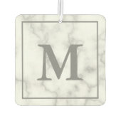 Désodorisant Pour Voiture Monogramme sur le Marbre blanc Faux (Dos)