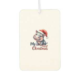 Désodorisant Pour Voiture Moo Deng Baby Hippo Mon premier Noël mignonne Père