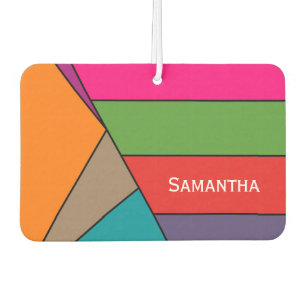 Désodorisant Pour Voiture MOSAIC bandes triangles colorés III + vos idées