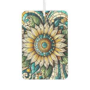 Désodorisant Pour Voiture Mosaïque de verre coloré de tournesol
