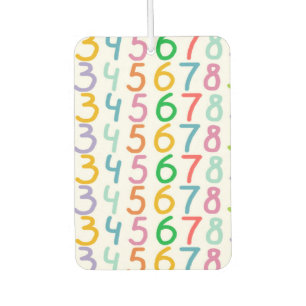 Désodorisant Pour Voiture Motif coloré de nombres