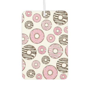 Désodorisant Pour Voiture Motif De Donuts, Donuts Roses, Donuts Blancs