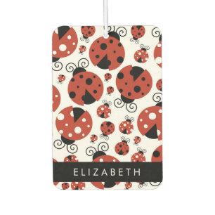 Désodorisant Pour Voiture Motif De Ladybugs, Red Ladybugs, Votre Nom