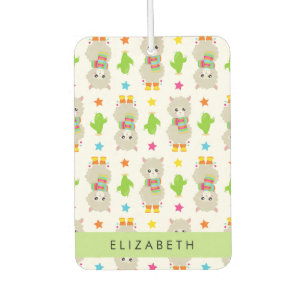 Désodorisant Pour Voiture Motif De Llamas, Alpacas, Cactus, Votre Nom