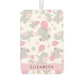 Désodorisant Pour Voiture Motif D'Eléphants, Eléphants Mignons, Votre Nom (Dos)