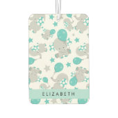 Désodorisant Pour Voiture Motif D'Eléphants, Eléphants Mignons, Votre Nom (Dos)