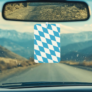 Désodorisant Pour Voiture Motif Drapeau Diamant Bavière bleu et blanc