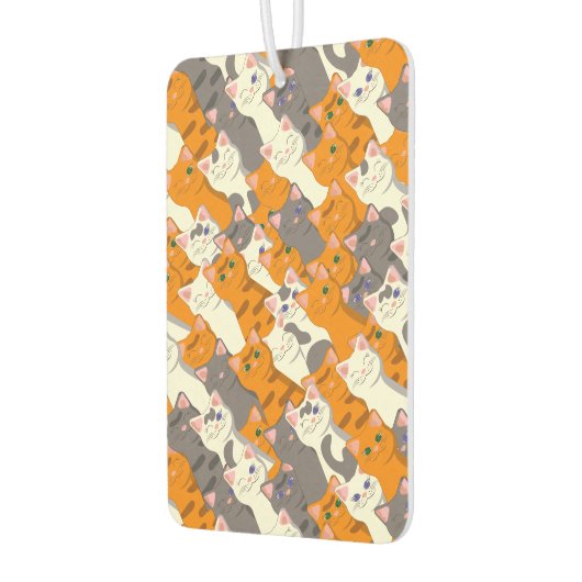 Désodorisant Pour Voiture Motif en diagonale du chat noir blanc gingembre (Gauche)