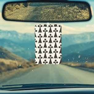 Désodorisant Pour Voiture Motif Ermine, Motif médiéval, noir sur blanc