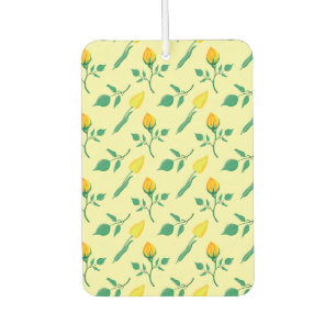 Désodorisant Pour Voiture Motif floral avec rose jaune et fleurs de tulipe