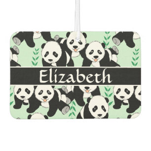 Désodorisant Pour Voiture Motif graphique d'ours panda à personnaliser