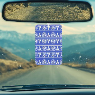 Désodorisant Pour Voiture Motif méditerranéen grec Arabesque bleu