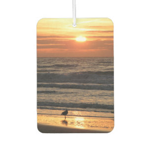 Désodorisant Pour Voiture Mouettes au bord de la mer au coucher du soleil