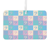 Désodorisant Pour Voiture Music Bass Clef Pattern Pastel (Dos)