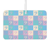 Désodorisant Pour Voiture Music Bass Clef Pattern Pastel (Devant)