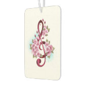 Désodorisant Pour Voiture Musical treble clef notes with sakura flowers (Gauche)