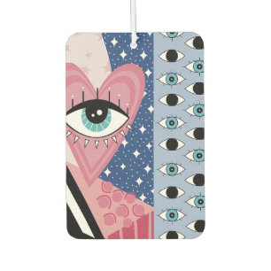 Désodorisant Pour Voiture Mystique Mauvais Œil Cœur Pop Art Rétro Céleste