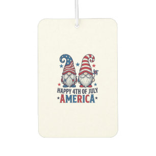 Désodorisant Pour Voiture Nains Patriotes Joyeux 4 Juillet America T-Shirt_1
