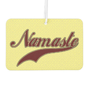 Désodorisant Pour Voiture Namaste Stylisé motif en spirale carré rouge