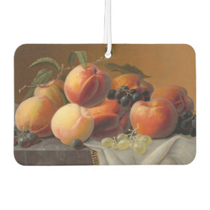 Désodorisant Pour Voiture Nature morte vintage avec des pêches et des raisin