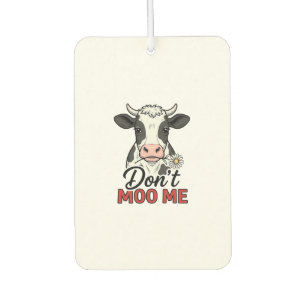 Désodorisant Pour Voiture Ne me moo pas drôle vache gravure vintage