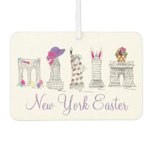 Désodorisant Pour Voiture New York Pâques Parade NYC Landmarks Oeuf Bunny