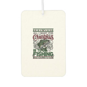 Désodorisant Pour Voiture Noël Aller à la pêche Poisson Chapeau de Père Noël